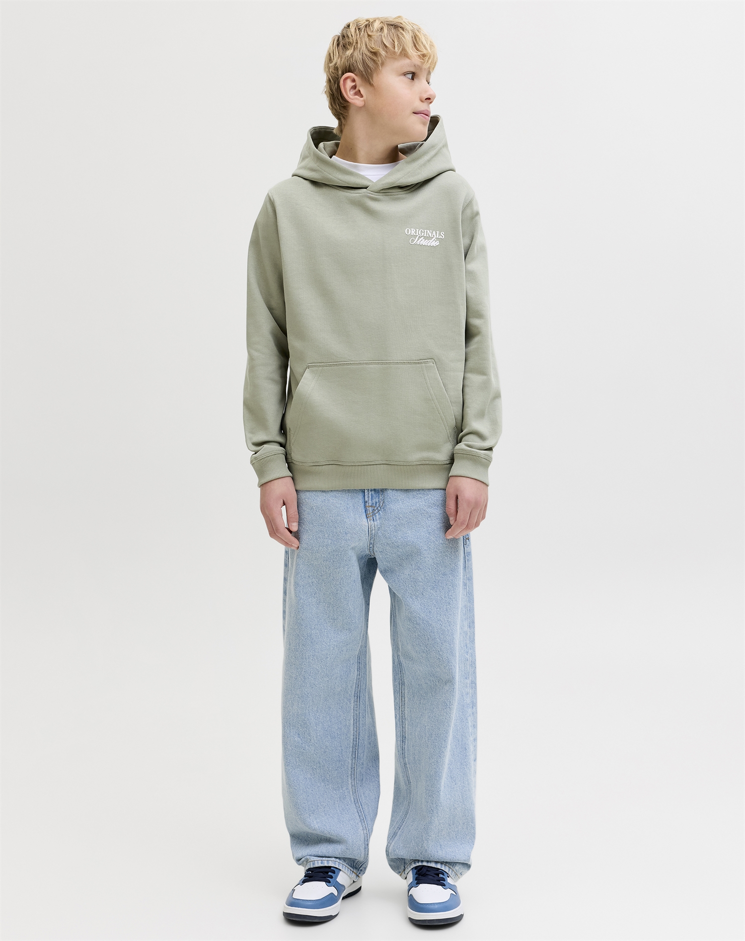 Jack & Jones Junior - JORNorrebro Typo Back Sweat Hoodie - Seagrass